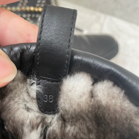 LOUBOUTIN {38} Boots Leather Studded Accents Lace-Up Boots - Picture 12 of 16